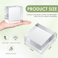 Support de Présentation Carré en Acrylique Transparent Poli Épais Personnalisé de Haute Qualité, Support Portable pour Bagues et Bijoux