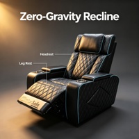 Ensemble Home Cinéma Moderne de Luxe Extensible, Canapé Inclinable Électrique en Cuir Véritable avec Appuie-tête VIP, Contrôle de Charge Sans Fil, Bois