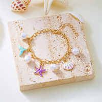 Étoile de mer coquille perle sirène queue pendentif Bracelet vacances Style mode chaîne et lien Bracelets en gros