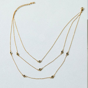 Collar Doble de Acero Inoxidable con Logotipo Personalizado, Resistente al Deslustre, Impermeable, Chapado en Oro de 18k, para Mujer - Product Image 5