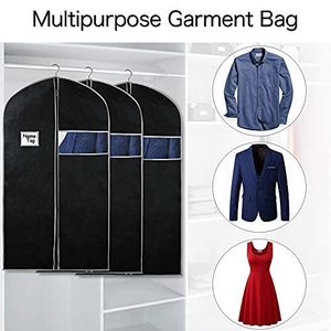 Funda para Ropa de 60 Pulgadas, Transpirable, Protectora contra el Polvo, con Ventana Transparente y Cremallera, para Trajes, Vestidos, Abrigos, Organizador de Armario de Viaje, Negra - Product Image 4