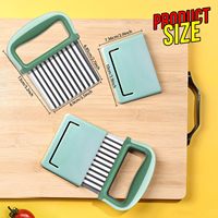 2 stuks handmatige plastic crinkle cutter mes roestvrijstalen golfmes groentesnijder aardappel frites snijder voor keukenbereiding