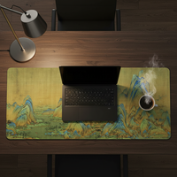 Tapis de souris personnalisé avec peinture de paysage chinois, grande taille, base en caoutchouc antidérapante, tapis de bureau étendu