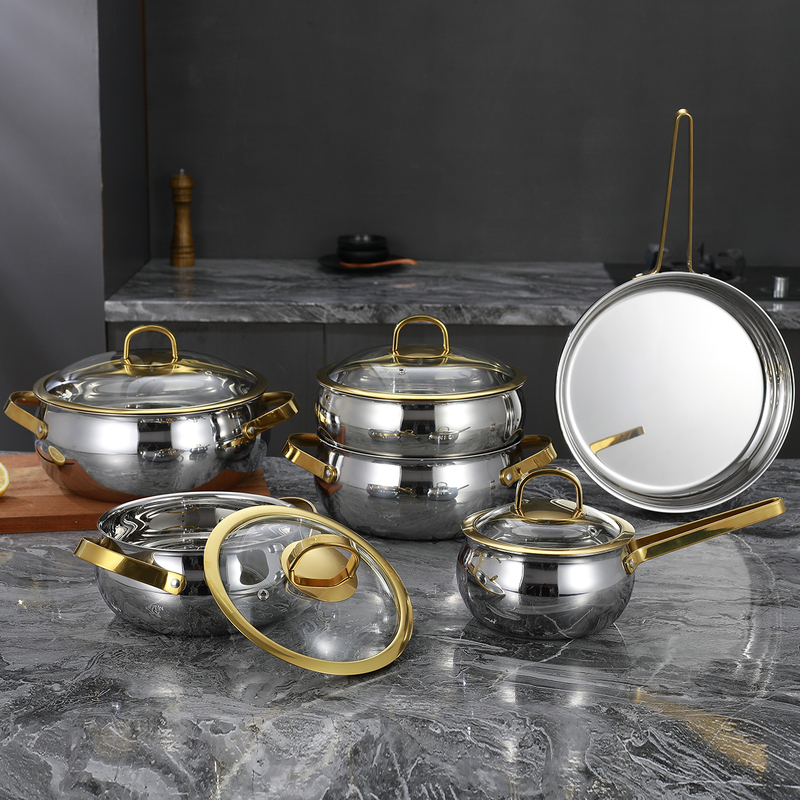 Gold Luxury 304 Stainless Steel Cookwareware