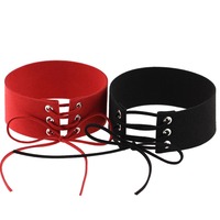 NC-117 En Gros Vintage Punk Gothique Velours Tissu Cou Bijoux Femmes Large Esclave Collier Ras Du Cou