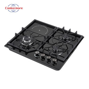 CM407 Table de cuisson hybride à gaz à 4 brûleurs avec induction en verre Table de cuisson à gaz de cuisine à 3 gaz et une électrique - Product Image 4