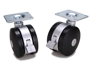 Moderne 3-Zoll-Doppelrad 75mm Hochleistungs-drehbare verstellbare Kunststoff rolle 65*55mm/65*65mm Platte 17 Jahre Pause - Product Image 6