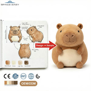 Meilleur jouet en peluche Capybara mignon et kawaii, animal en peluche super doux, poupée Capybara marron dodue pour cadeaux d'enfants, usine OEM ODM B2B de premier plan - Product Image 1