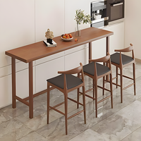 Chaise haute en bois massif avec dossier pour bar et cuisine Tabourets hauts modernes en noyer et meubles de chaise de restaurant