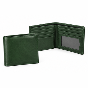 Portefeuille en cuir véritable de qualité supérieure pour homme, portefeuille classique fin à double pli avec plusieurs emplacements pour cartes, poche à monnaie, design élégant et personnalisé - Product Image 3