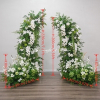 Hochwertiger Maßgefertigter Seidenstoff Bestseller Grüner Künstlicher Blumenbogen Romantischer Stil Hochzeitsdekoration Hintergrund