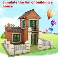 Model baru uniseks DIY ABS plastik skala 1:1 fantasi sci-fi tema rumah kecil pasir meja Model mainan usia 14 + 40 potong kecil