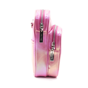 Best Korean Quality Strawberry Pink Crossbody <b>Bag</b> With Metallic Touch Material Perfect Size For Cell Phone And <b>Camera</b> Storage - Product Image 2
