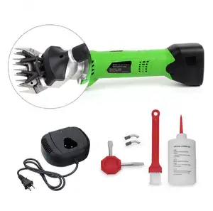 12V Rechargeable Sheep Wool Clippers Energy Saving Green Color Sheep Goat Shearing Machinery with 1 battery