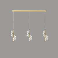 Lustre suspendu long en spirale, lampe de suspension de luxe avec plaque de guidage lumineux, suspension minimaliste pour salon duplex