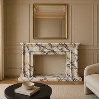 Cheminée en marbre Calacatta Viola italien, décorative, moderne et luxueuse, sur mesure, par Newstar.