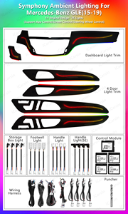 ชุดอัพเกรดไฟตกแต่งภายในรถยนต์ LED 256 สี สำหรับ Mercedes Benz GLE/GLS/GL/ML W166 ชุดแต่งตกแต่งบรรยากาศภายใน - Product Image 5