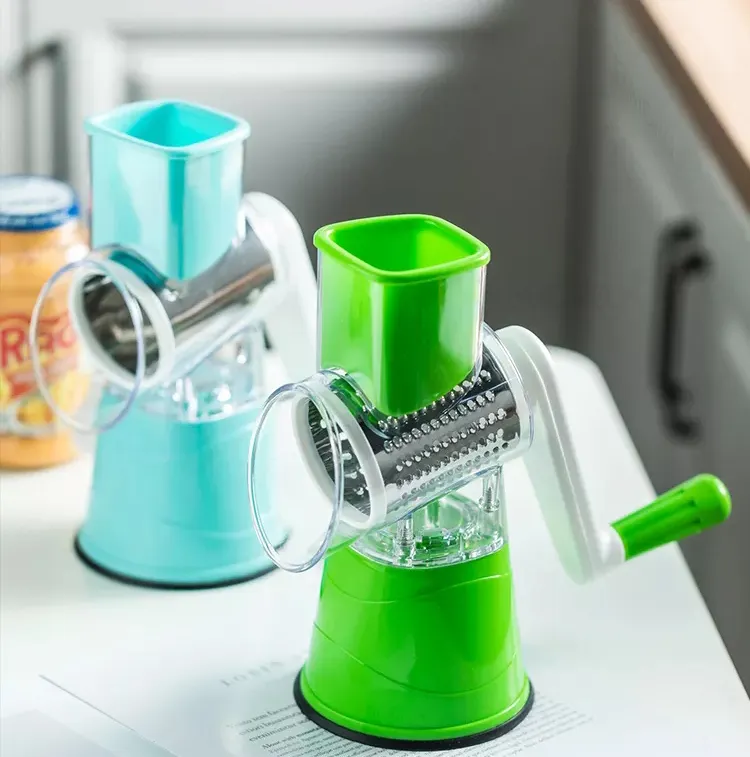 Robot culinaire à main, coupe-légumes rotatif, hachoir portable, râpe à ail, plaque avec poignée antidérapante pour la cuisine