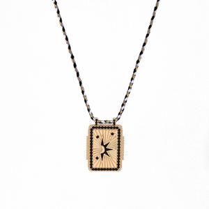 NZ1613 Chic Mystic 18K oro CZ Pave esmalte Arco Iris <span class=keywords><strong>sol</strong></span> Luna estrella de <span class=keywords><strong>ocho</strong></span> puntas ráfaga amor planeta Tarot colgante collar de cadena - Product Image 6
