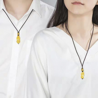 Pendentif Pixiu pour homme, porte-bonheur, nouveau collier en corde tressée plaqué or 999, perle de transfert pour femme, couple