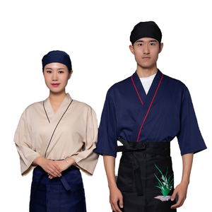 เสื้อเชฟซูชิแบบยูนิเซ็กซ์ แขน 3/4 ชุดกิโมโนเชฟญี่ปุ่น ชุดยูนิฟอร์มร้านอาหารสำหรับผู้ชายและผู้หญิง - Product Image 3