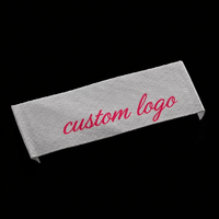 Étiquette tissée imprimée personnalisée pour vêtements, mélange de coton, 25x55mm, pli central, à coudre, logo personnalisé, écologique, vente en gros usine OEM