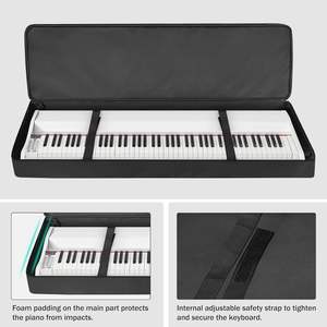 Échantillon gratuit : Housse de clavier 61 touches, sacoche rembourrée pour clavier 39x5.6x15.8 pouces avec poignées et bretelles réglables - Product Image 6