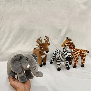 <span class=keywords><strong>Serie</strong></span> de Peluches de Animales de Zoológico: Cebra, Elefante, Jirafa, Realistas, Regalo para Niños, Souvenir, Muñeco de Peluche Suave, Venta al Por Mayor - Product Image 2