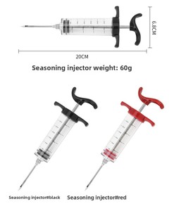 Kit de inyector de carne de acero inoxidable – Jeringa para marinada con 2/3 agujas, gran capacidad – Inyector de sabor para barbacoa, ahumado, parrilla - Product Image 1