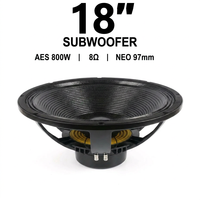 Haut-parleur de subwoofer extérieur de 18 pouces avec bobine vocale en néodyme, aimant en néodyme, coque métallique, 35-2 kHz, systèmes de son surround, 3 mois
