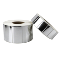 Étiquettes autocollantes imprimables 60x40mm, argent brillant, PET, avec adhésif, pour imprimante à transfert thermique