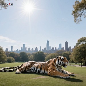 Onlyart fabbrica Design speciale e su misura enorme statua animale fatto a mano <span class=keywords><strong>tigre</strong></span> scultura in fibra di vetro per progetti Zoo - Product Image 5