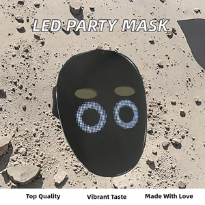 Bluetooth APP Control Smart Carnival <span class=keywords><strong>LED</strong></span> Mascarilla recargable con pantalla <span class=keywords><strong>de</strong></span> luz programable Fotos <span class=keywords><strong>de</strong></span> bricolaje para Halloween - Product Image 3