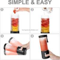 Blender électrique portable de qualité supérieure avec charge USB-C, capacité de 450 ml, pour usage domestique et hôtelier