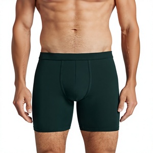 Manufacturer Men's Cotton Knitted Eco-Friendly Long Leg <b>Underwear</b> Anti-Chafe Breathable Boxer Briefs 3D Pouch Waist Custom OEM - Product Image 3