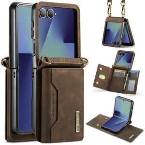 Funda de Lujo Plegable de Cuero PU para Teléfono Celular con Correa para el Hombro y Cartera Plegable para Tarjetas, Compatible con <span class=keywords><strong>Samsung</strong></span> <span class=keywords><strong>Galaxy</strong></span> <span class=keywords><strong>Z</strong></span> <span class=keywords><strong>Flip</strong></span> 7 6 5 4 <span class=keywords><strong>3</strong></span>, Nueva - Product Image 1