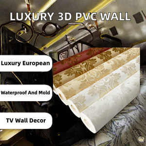 Papel Tapiz de PVC 3D de Lujo Europeo, Diseño Clásico de Damasco, para Sala de Estar, Fondo de TV, Impermeable, Decoración para el Hogar y Hoteles, Modelo de Vinilo - Product Image 2