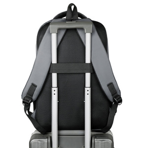 Laptop <b>Backpack</b> For Men Business Travel Lightweight <b>With</b> Laptop <b>Compartment</b> Gray Black Blue Purple Solid Color Shoulder Straps - Product Image 3