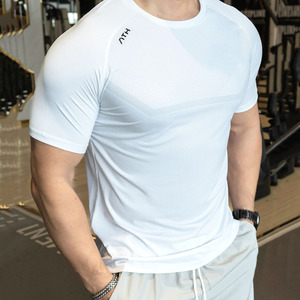 Wholesale Men Athletic Compression T <b>Shirts</b>, <b>Polyester</b> Solid Knitted Dryfit, Quick Dry Breathable for Gym Running Daily Training - Product Image 4