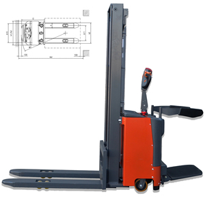 1.0 Ton Standing Electric Stacker with PU Tire Warehouse <b>Material</b> <b>Handling</b> Equipment - Product Image 3