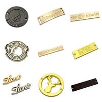 Plaques de signalisation métalliques de haute qualité pour meubles, forme rectangulaire, logo doré, étiquettes en métal pour bois