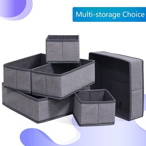 6pcs Linen Printing Fabric Clothes Underwear Storage <strong>Drawer</strong> <strong>Organiser</strong> Divider Dust Proof for Wardrobe or <strong>Kitchen</strong> Use Packaged - Product Image 5
