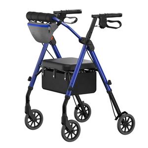 Senioren boodschappenkar met zitje, opvouwbaar, lichtgewicht, mobiliteitshulpmiddel, handkar, OEM groothandel Mateside - Product Image 5