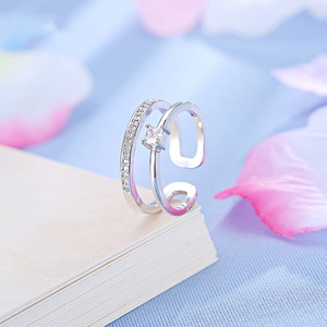 Anneaux en argent en gros RAKOL RP181, anneaux ajustables pour femmes - Product Image 1