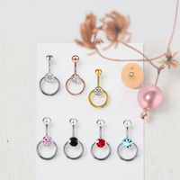 Acier inoxydable Forme Ronde Nombril Anneau Drop Dangle Nombril Piercing Mode Corps Bijoux En Gros