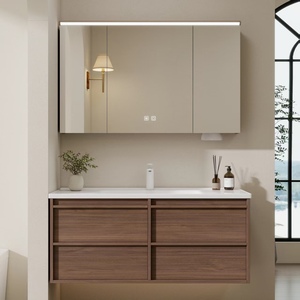 BALOM Modern Bathroom Cabinet Large Capacity Wood Plywood Melamine MDF Vanity with Smart Mirror and OEM Factory - Product Image 1