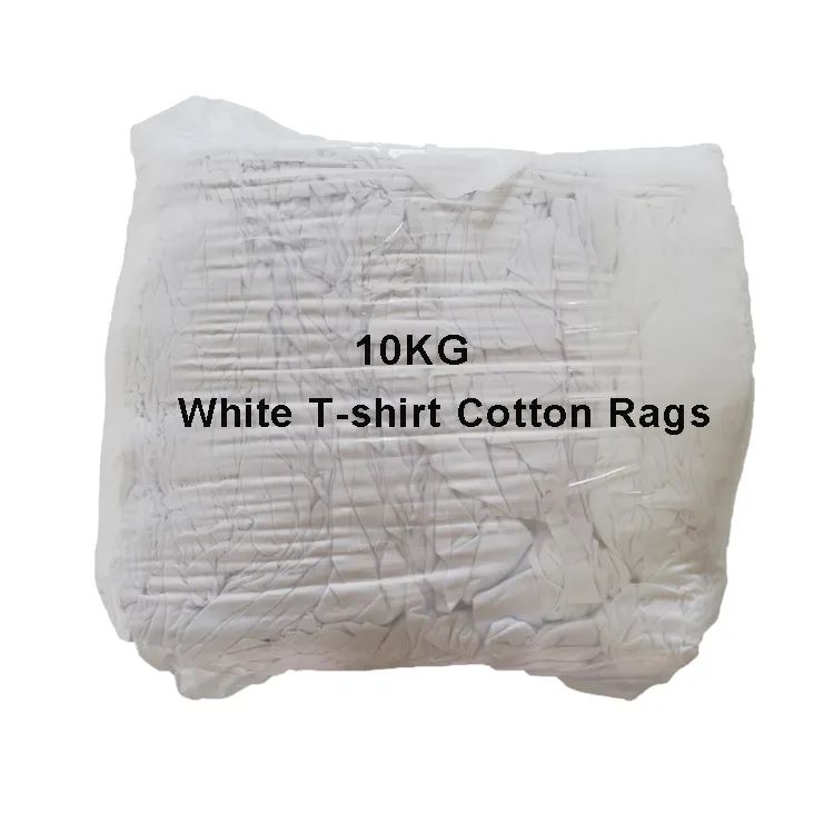 ピュアホワイトTシャツコットンラグ10kgバッグ綿100% クリーニングワイピングトラポラグインダストリアル