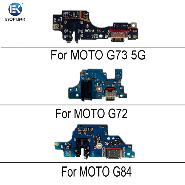 ETOPLINK USB Fast Charging Bar Design Dock Charger Plug Connector Board Flex Cable Microphone for Motorola G72 G73 5G G84