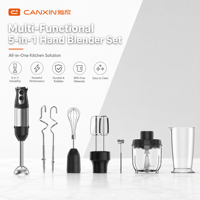 Mixeur Plongeant Électrique Domestique Puissant et Silencieux à Moteur DC Entièrement en Cuivre, Bouton Poussoir, Vitesse Variable, Boîtier en Acier Inoxydable