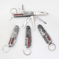 Couteau pliant de poche personnalisé avec logo du fabricant, en acier inoxydable, couteau artisanal en métal souvenir, porte-clés